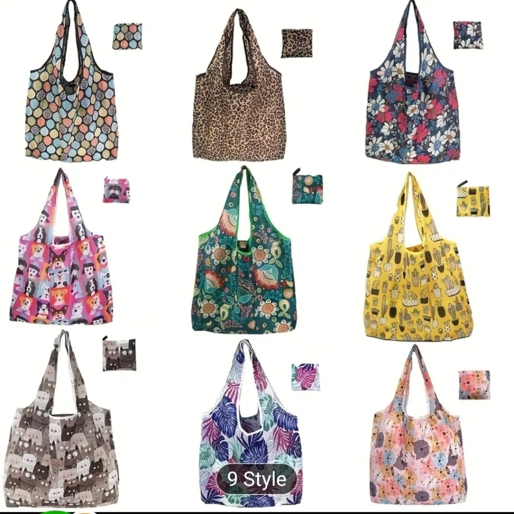 1 Pck Floral Print Tote Bag